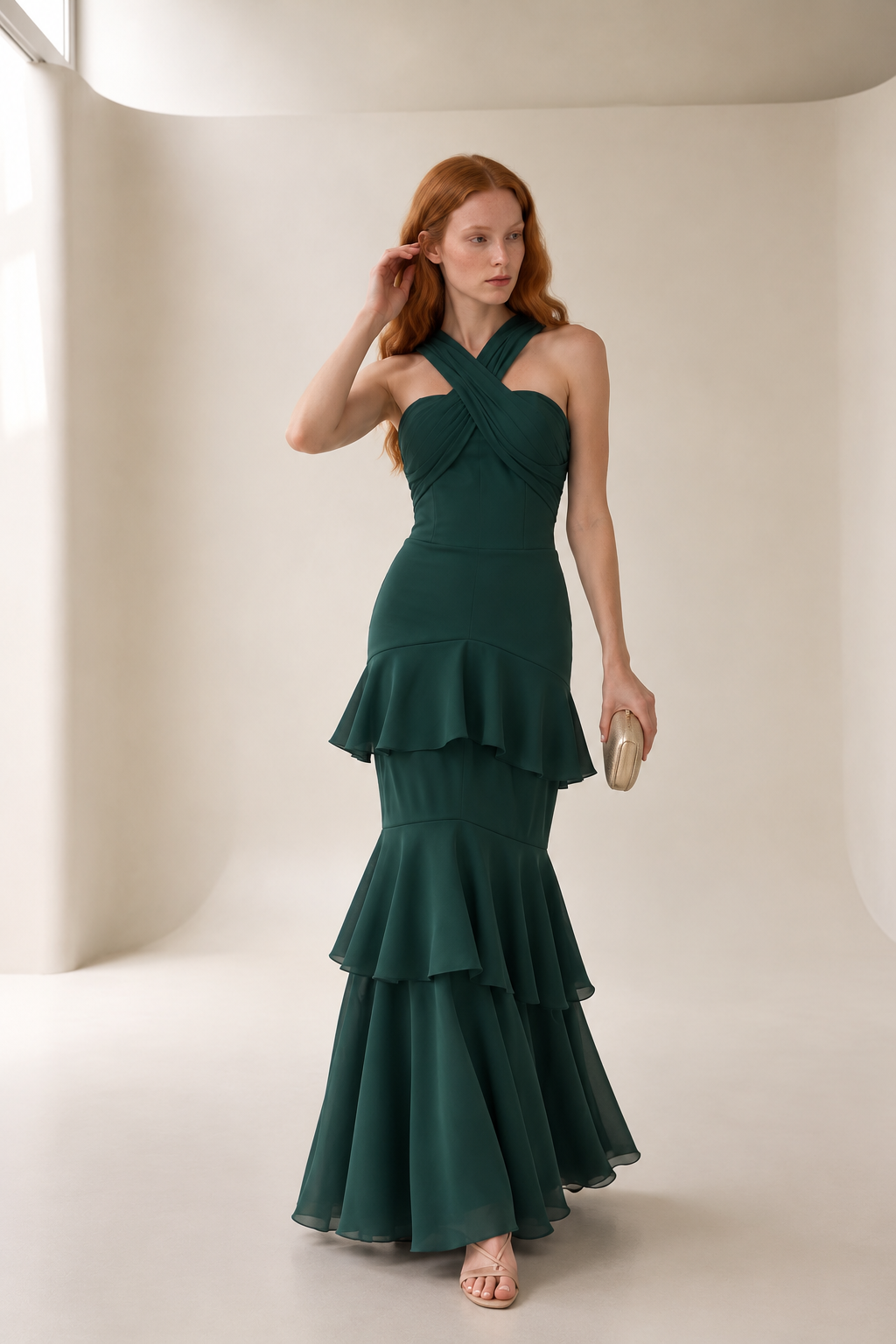 Vestido Lina Verde Botella
