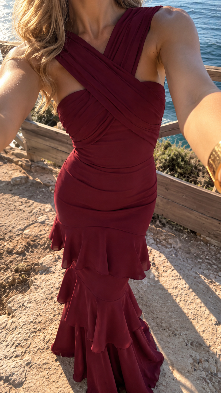 Vestido Lina Burdeos